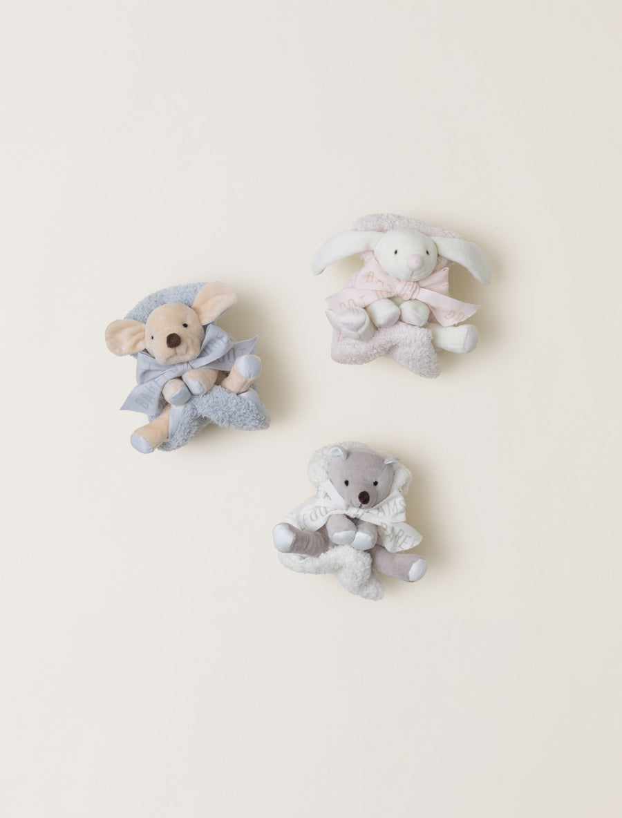 Barefoot Dreams CozyChic Barefoot Buddie in Blue Puppy