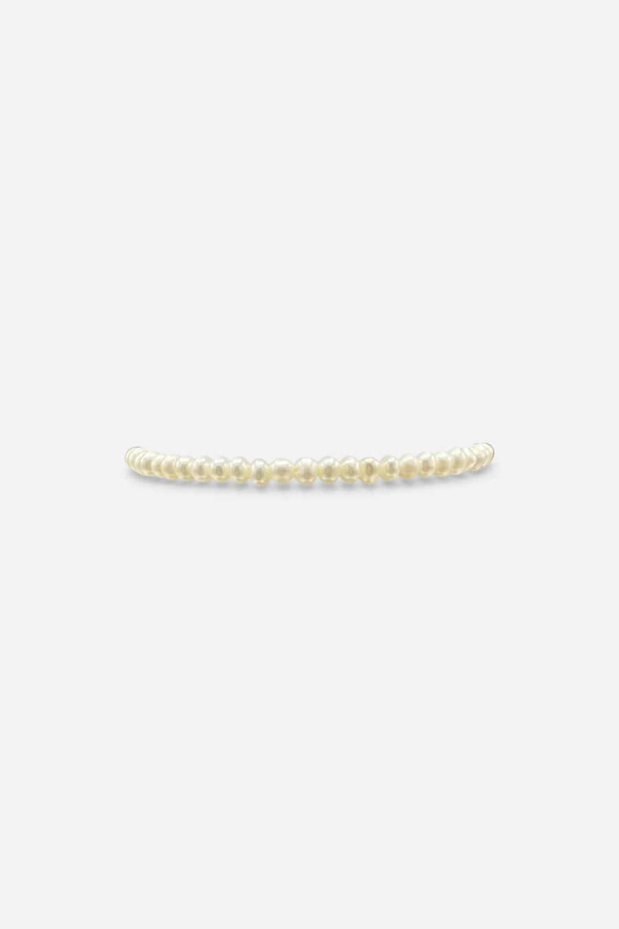 2mm Yellow Gold Filled Bracelet With White Pearl – front view