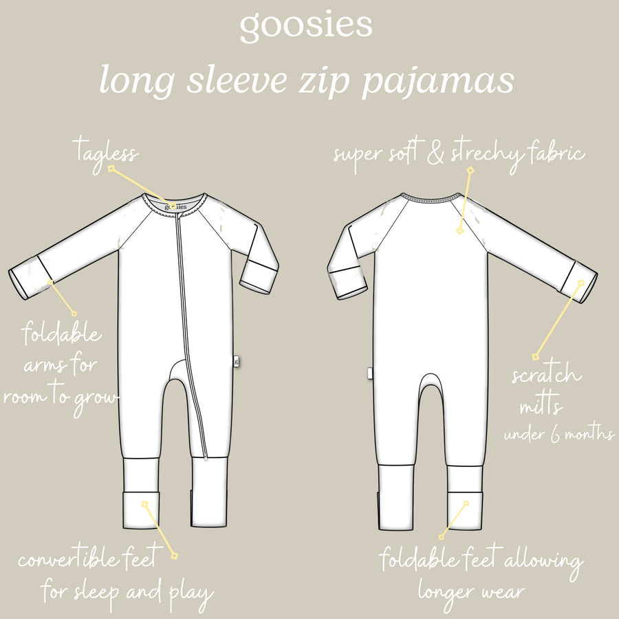 Goosies Long Sleeve Zip PJs in Golf Sketch
