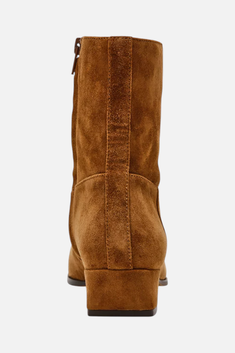 Steve Madden Dusty Block-Heel Booties in Chestnut Suede