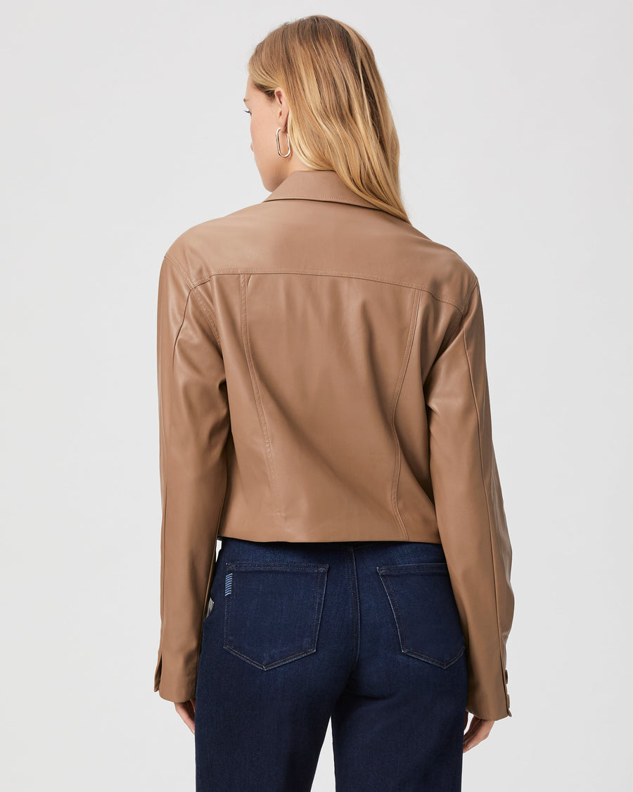Paige Fenwick Jacket in Burnt Sugar Faux Leather