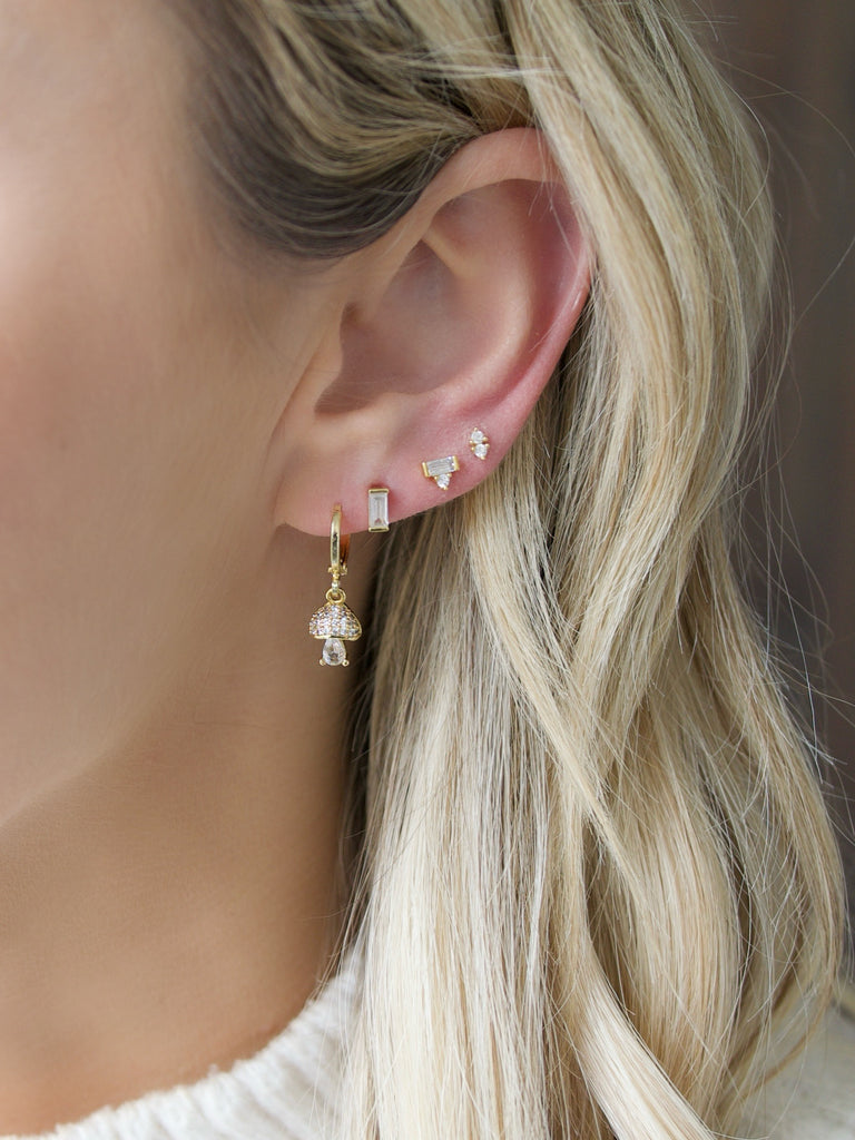 Farrah B Power Up Mushroom Huggie Earrings