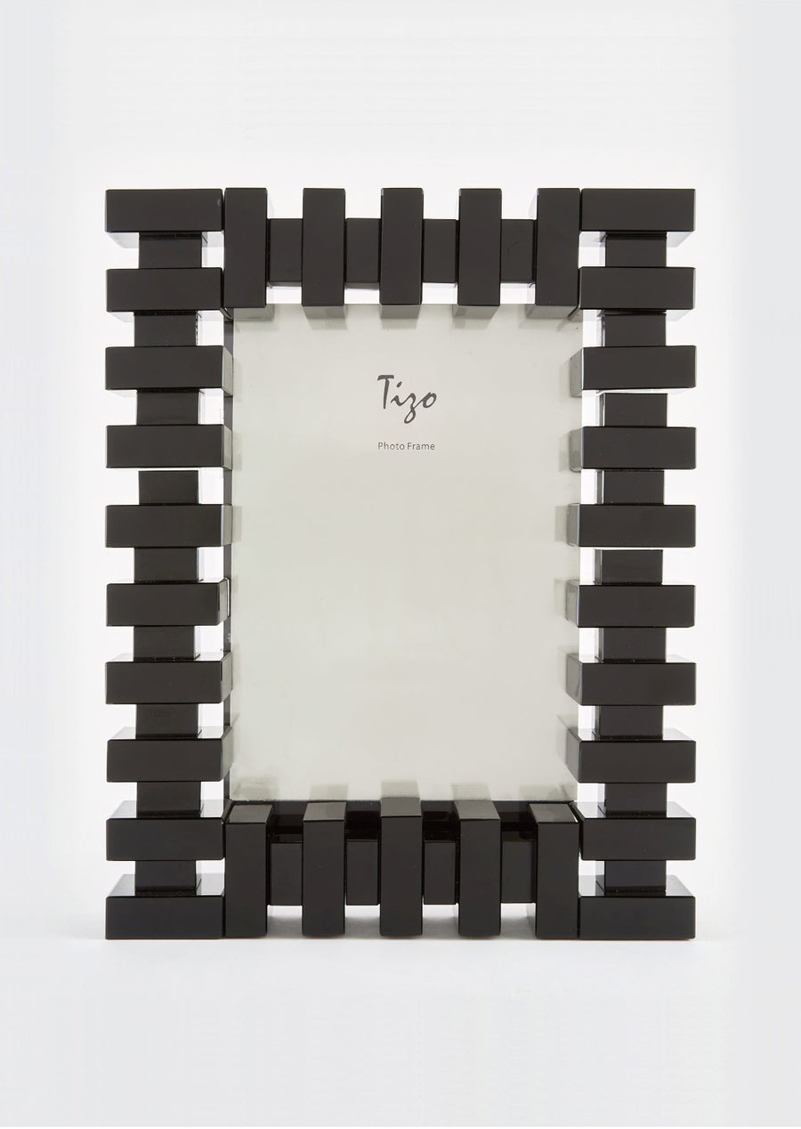 Tizo Black Crystal Glass Picture Frame, 5x7