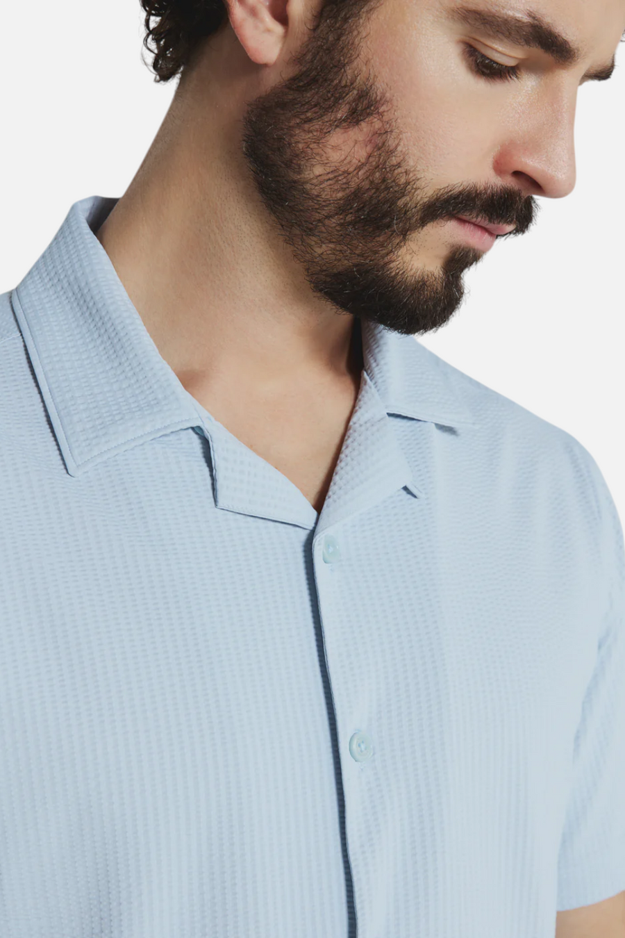 7 Diamond Sutherland Camp Shirt in Powder Blue – back view