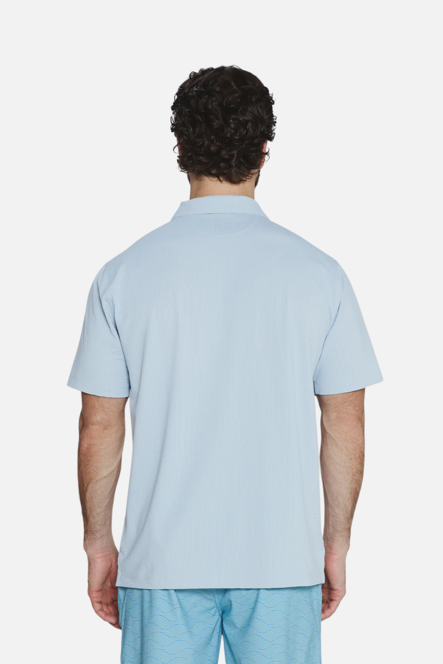 7 Diamond Sutherland Camp Shirt in Powder Blue – side view