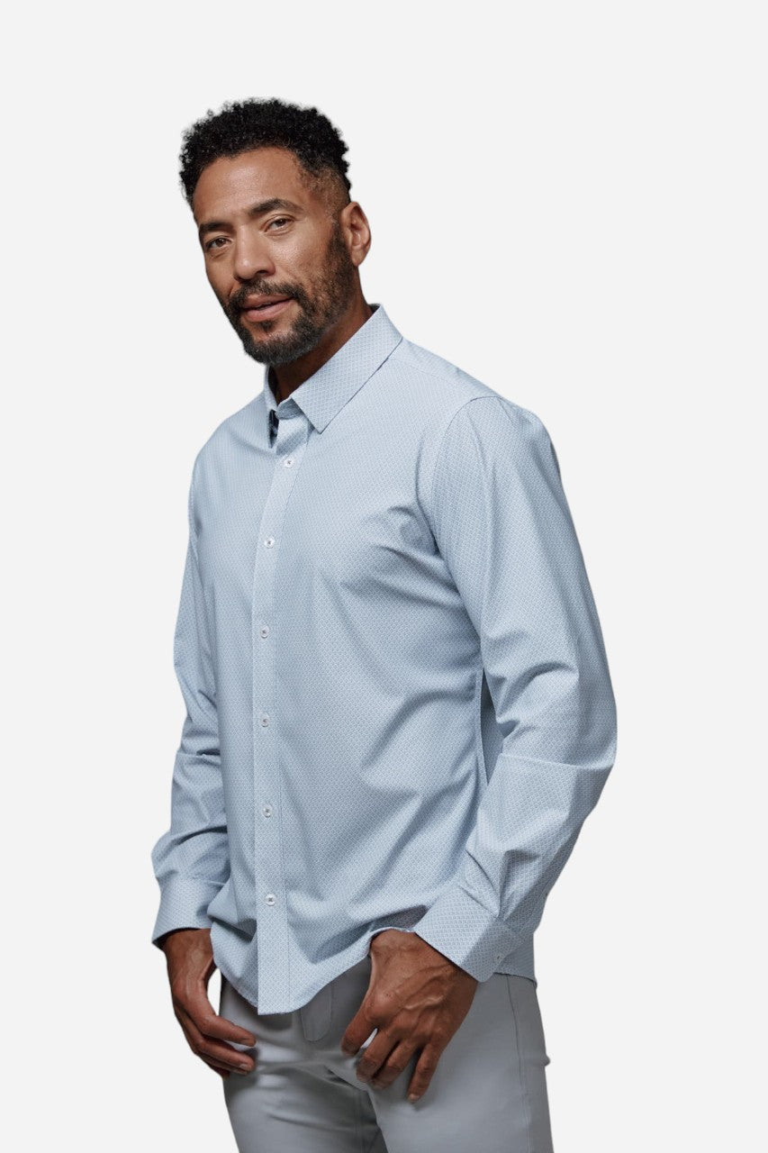 7 Diamonds Adler Long Sleeve Shirt in Light Grey – back view