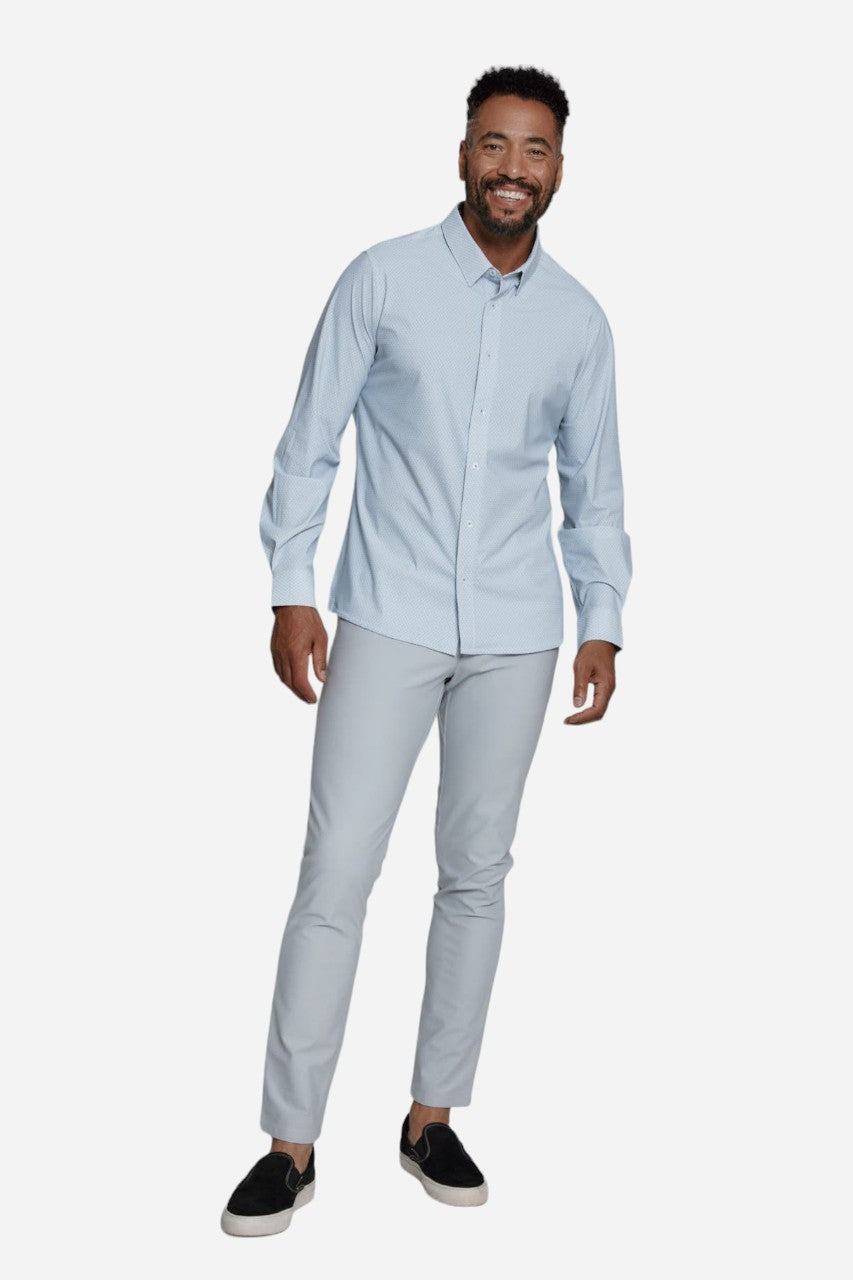 7 Diamonds Adler Long Sleeve Shirt in Light Grey – detail