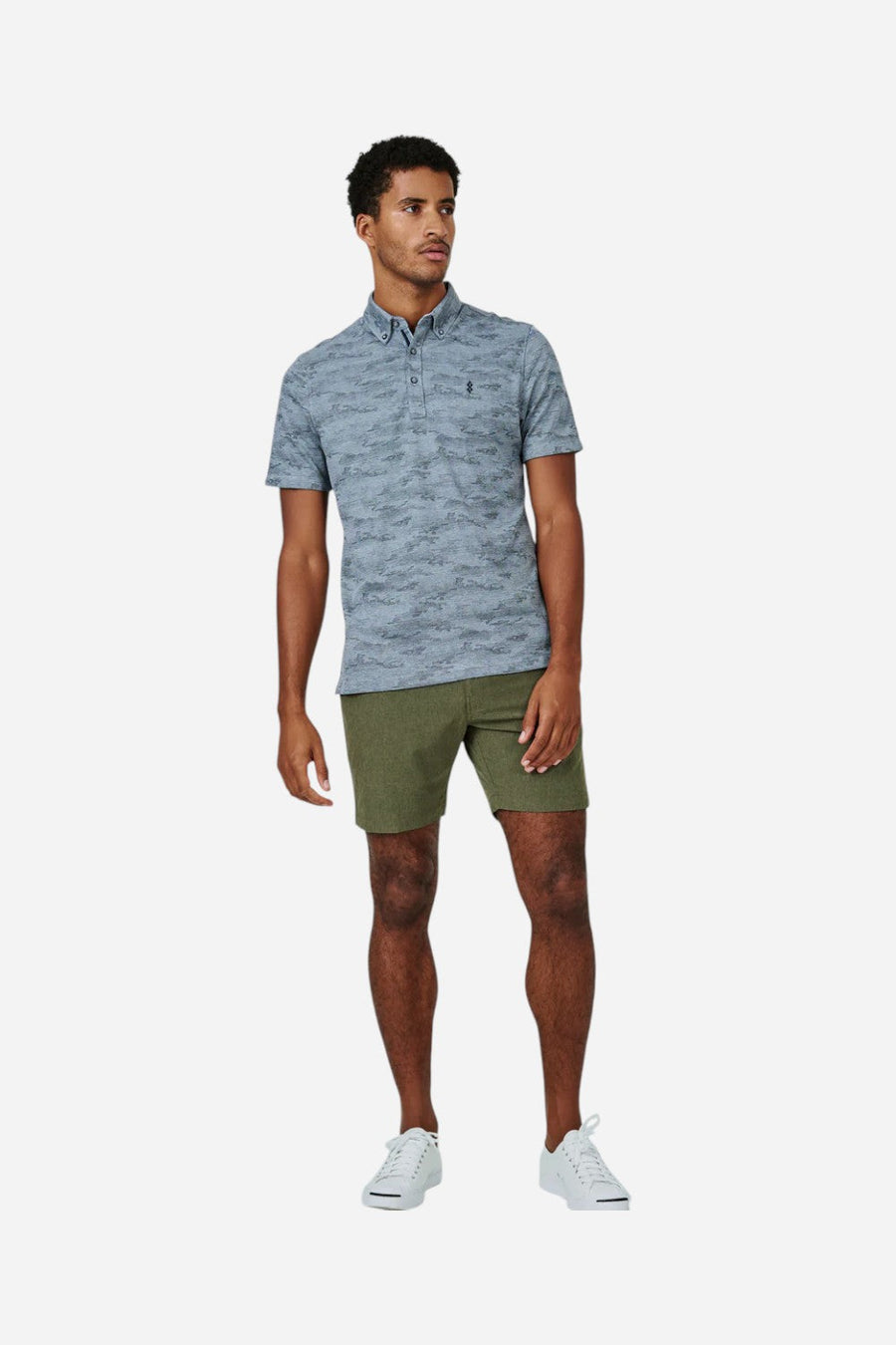 7 Diamonds Aeroplane 7" Short in Olive – flat lay