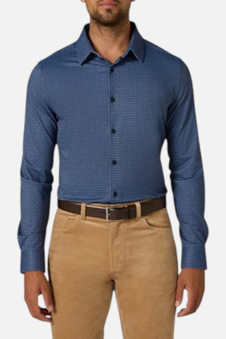 7 Diamonds Alba Long Sleeve Button Up Shirt in Navy – back view