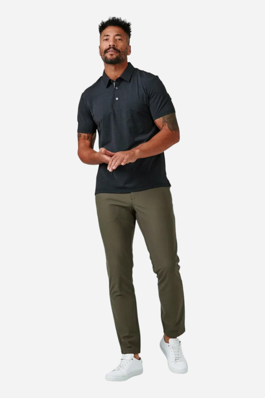 7 Diamonds Albatross Polo T Shirt in Black – detail