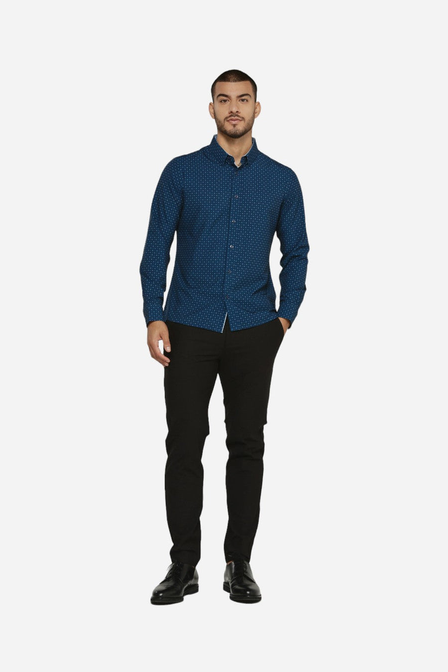 7 Diamonds Amis Long Sleeve Navy – side view