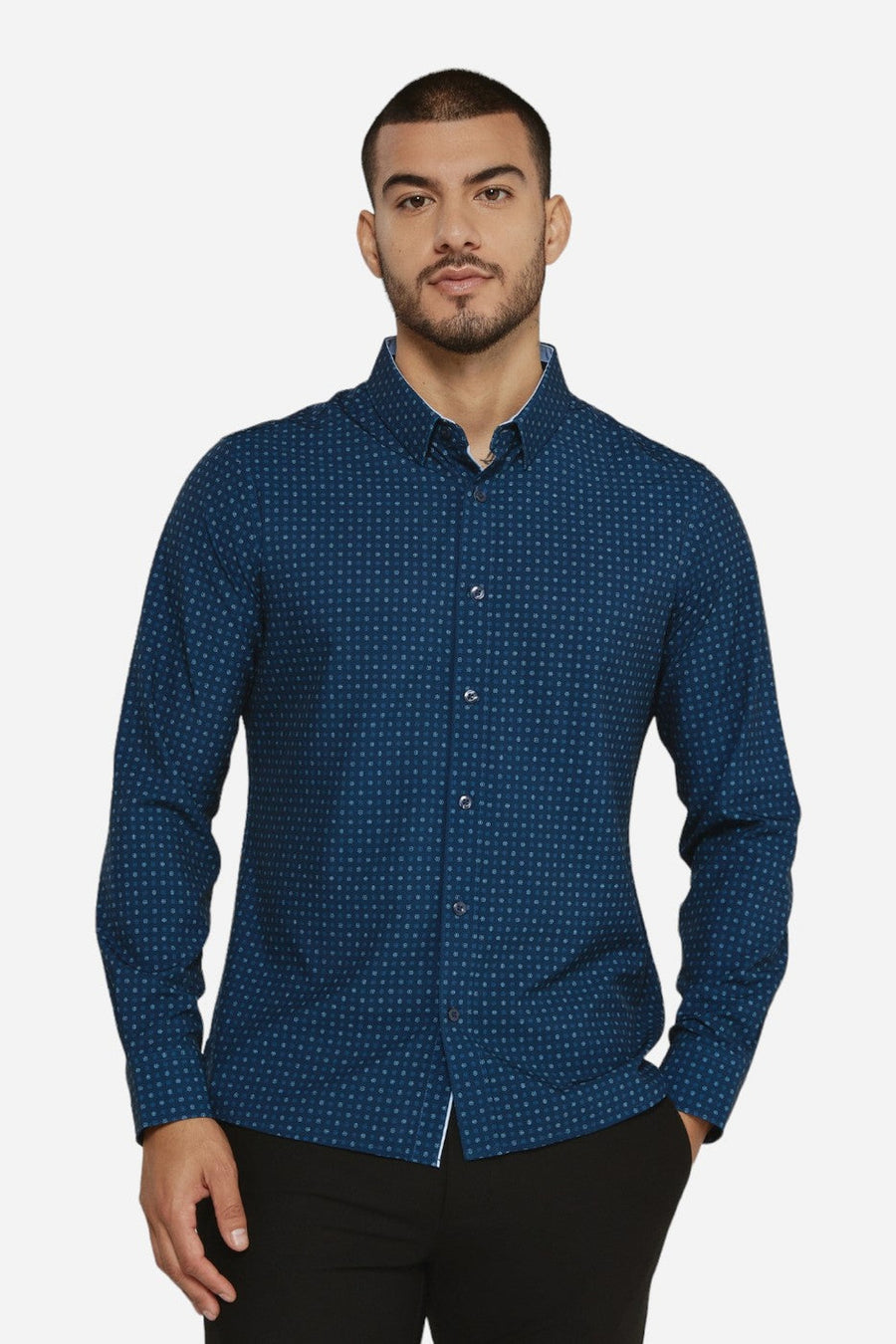 7 Diamonds Amis Long Sleeve Navy – side view