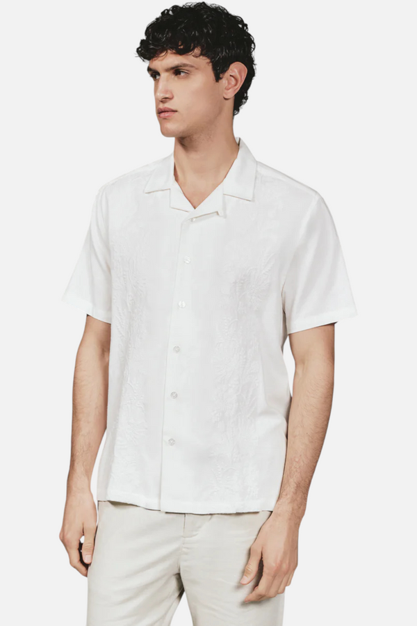 7 Diamonds Aurelio Camp Shirt in White