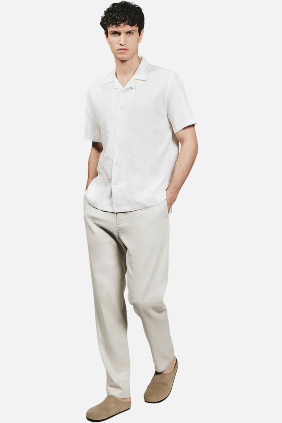 7 Diamonds Aurelio Camp Shirt in White – side view