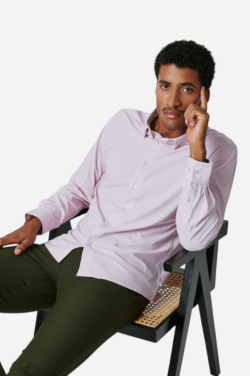 7 Diamonds Camden Long Sleeve Shirt in Pink – flat lay