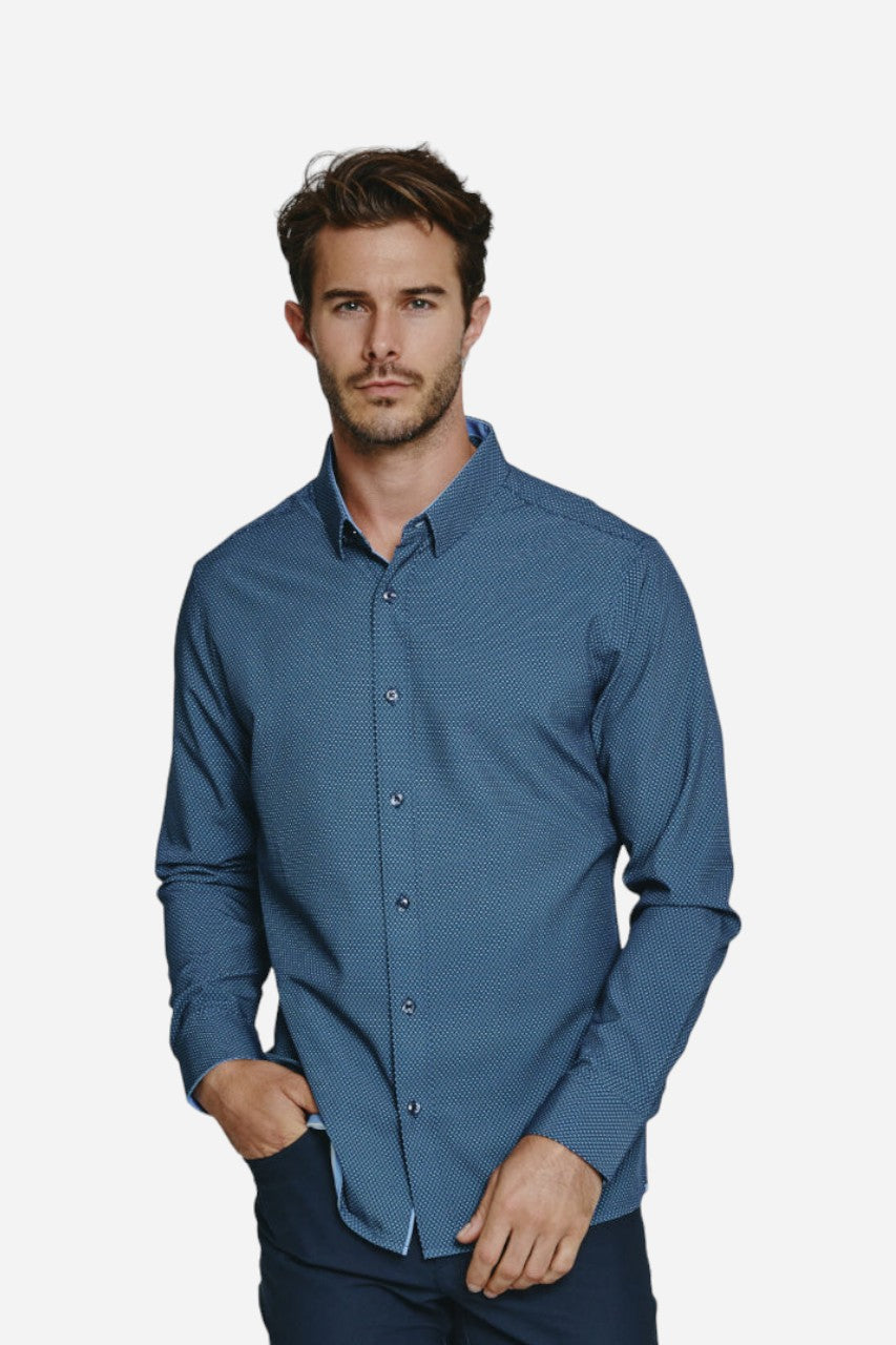 7 Diamonds Castel Long Sleeve in Navy – front view