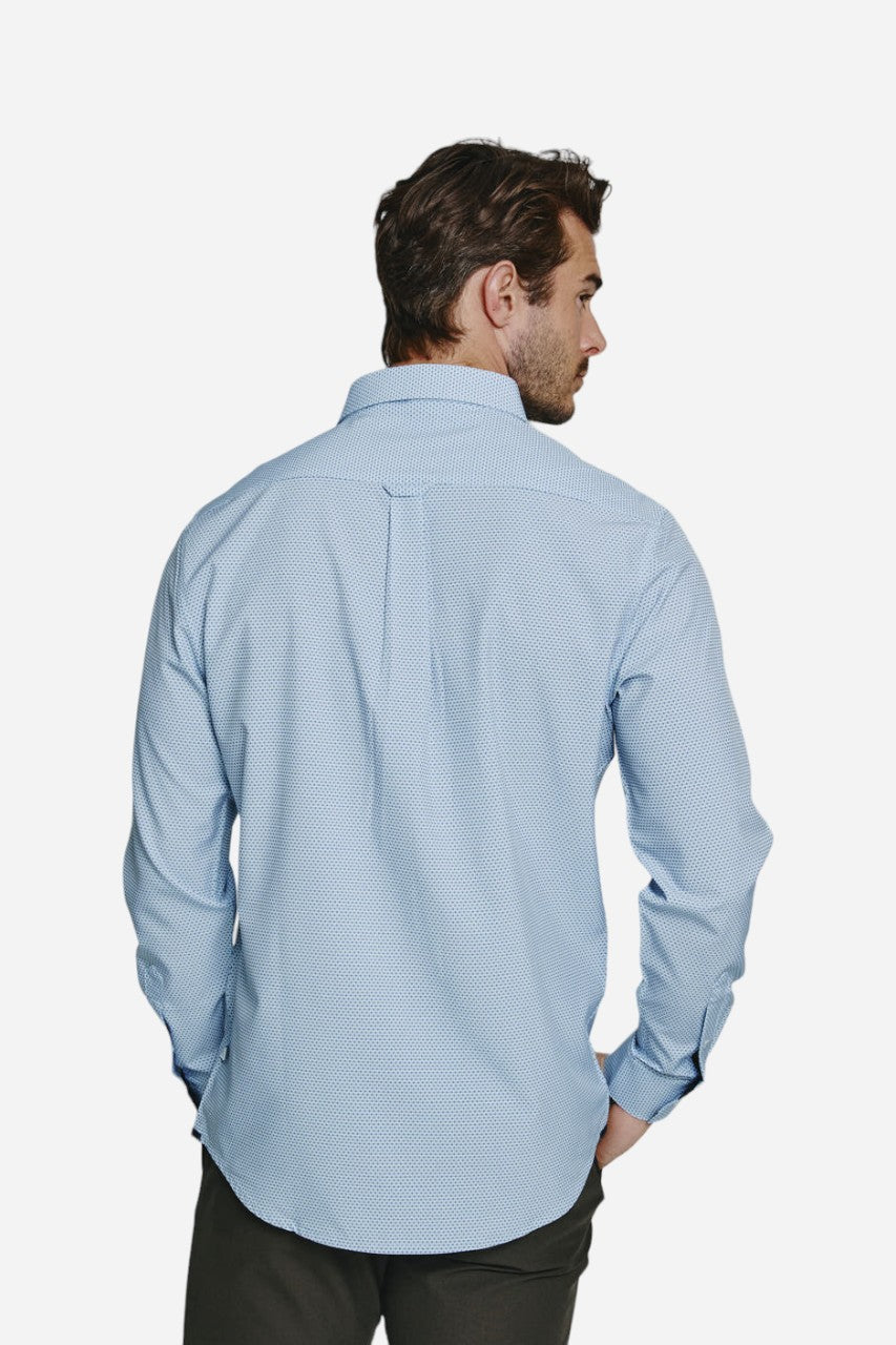 7 Diamonds Castel Long Sleeve Shirt in Light Blue – detail