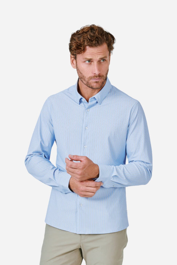 7 Diamonds Charles Long Sleeve Shirt in Light Blue
