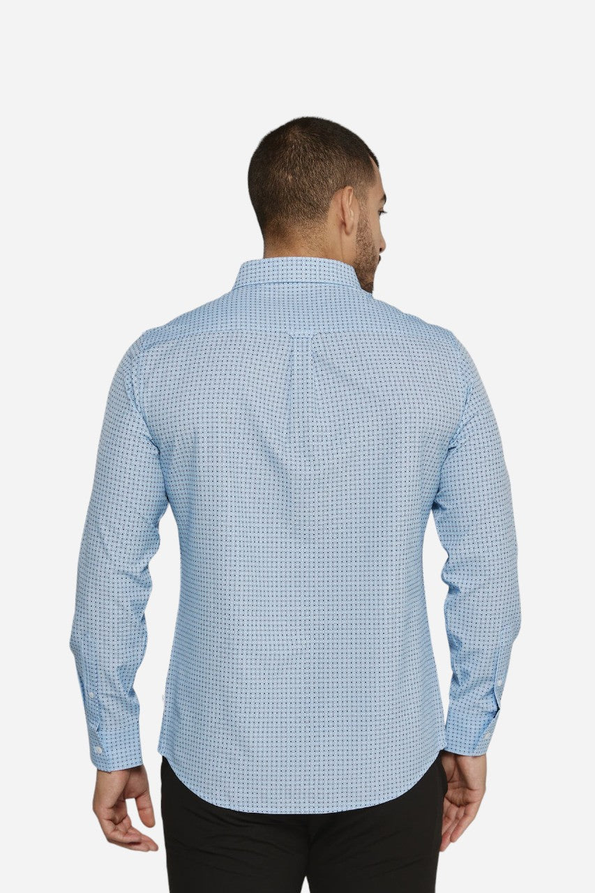 7 Diamonds Cyril Long Sleeve Shirt in Light Blue – back view