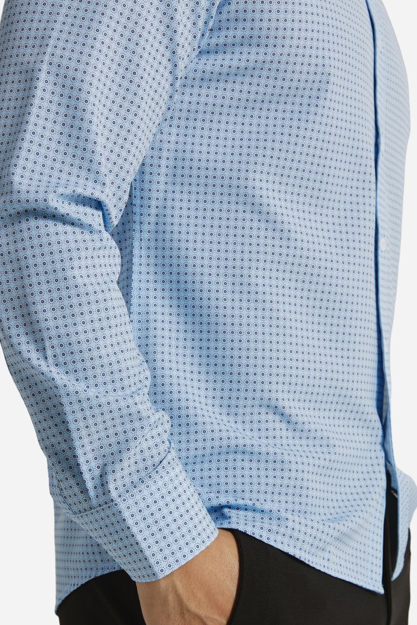 7 Diamonds Cyril Long Sleeve Shirt in Light Blue – detail