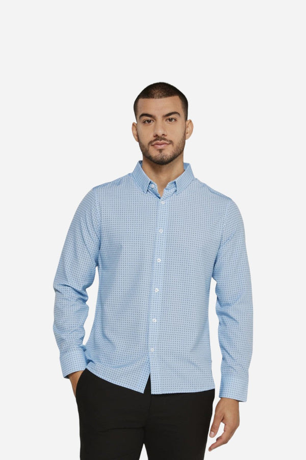 7 Diamonds Cyril Long Sleeve Shirt in Light Blue