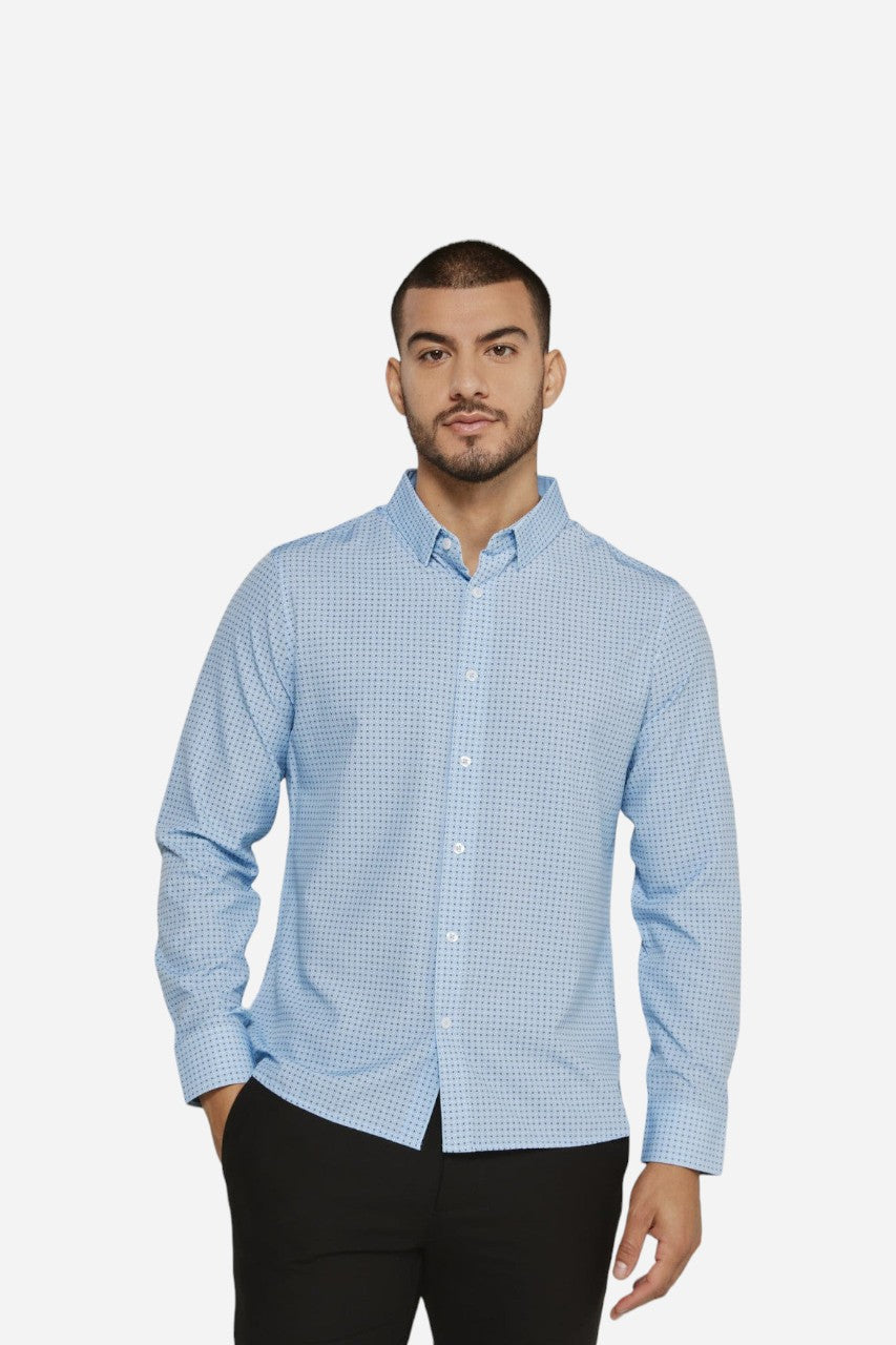 7 Diamonds Cyril Long Sleeve Shirt in Light Blue – front view