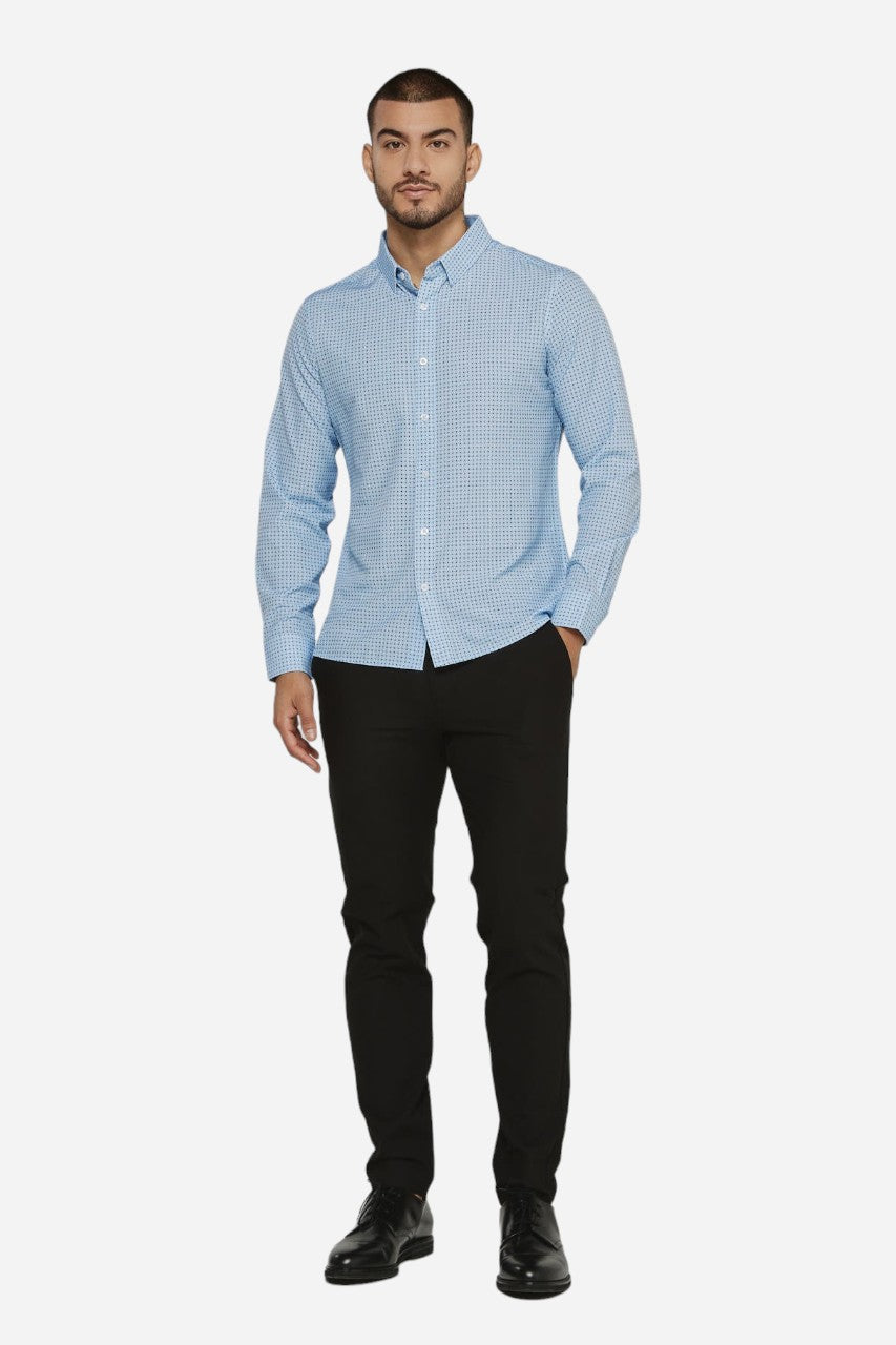 7 Diamonds Cyril Long Sleeve Shirt in Light Blue – side view