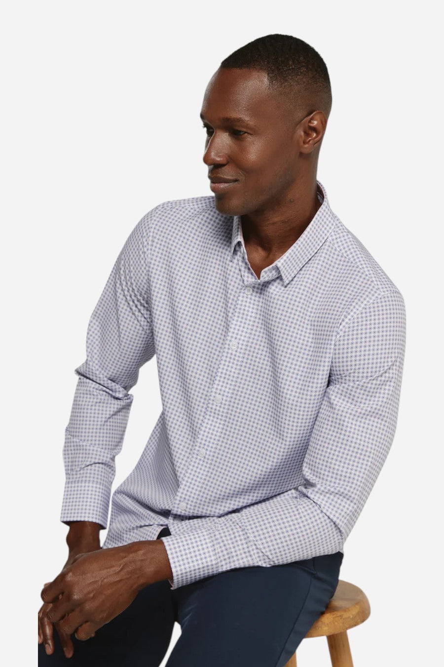 7 Diamonds Cyril Long Sleeve Shirt in Rose – on model