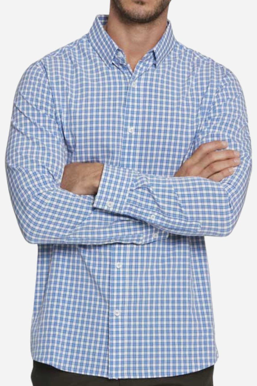 7 Diamonds Deus Long Sleeve Shirt in Light Blue – back view