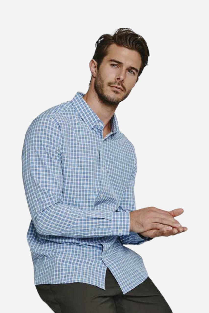 7 Diamonds Deus Long Sleeve Shirt in Light Blue – front view