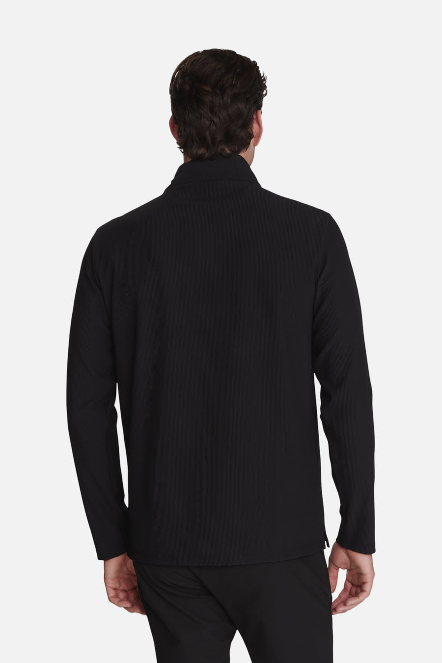 7 Diamonds Drift Quarter Zip Pullover in Black – back view