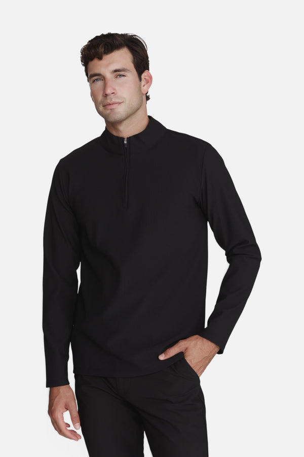7 Diamonds Drift Quarter Zip Pullover in Black