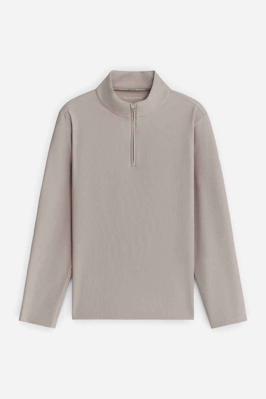 7 Diamonds Drift Quarter Zip Pullover in Taupe – flat lay