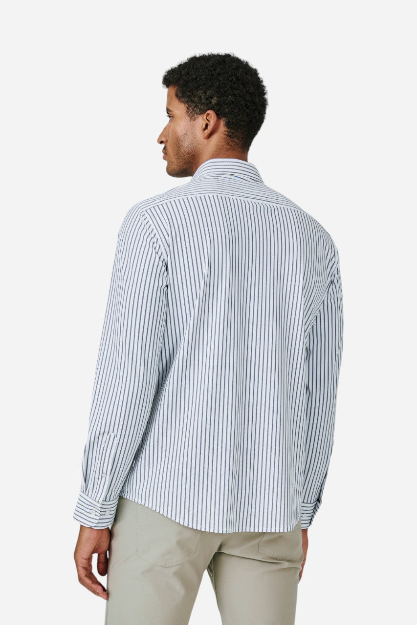 7 Diamonds Duke Long Sleeve Shirt in White – back view
