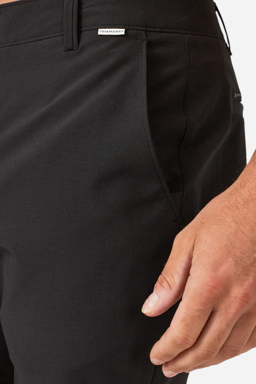 7 Diamonds Dynamic 7" Hybrid Short in Black – back view