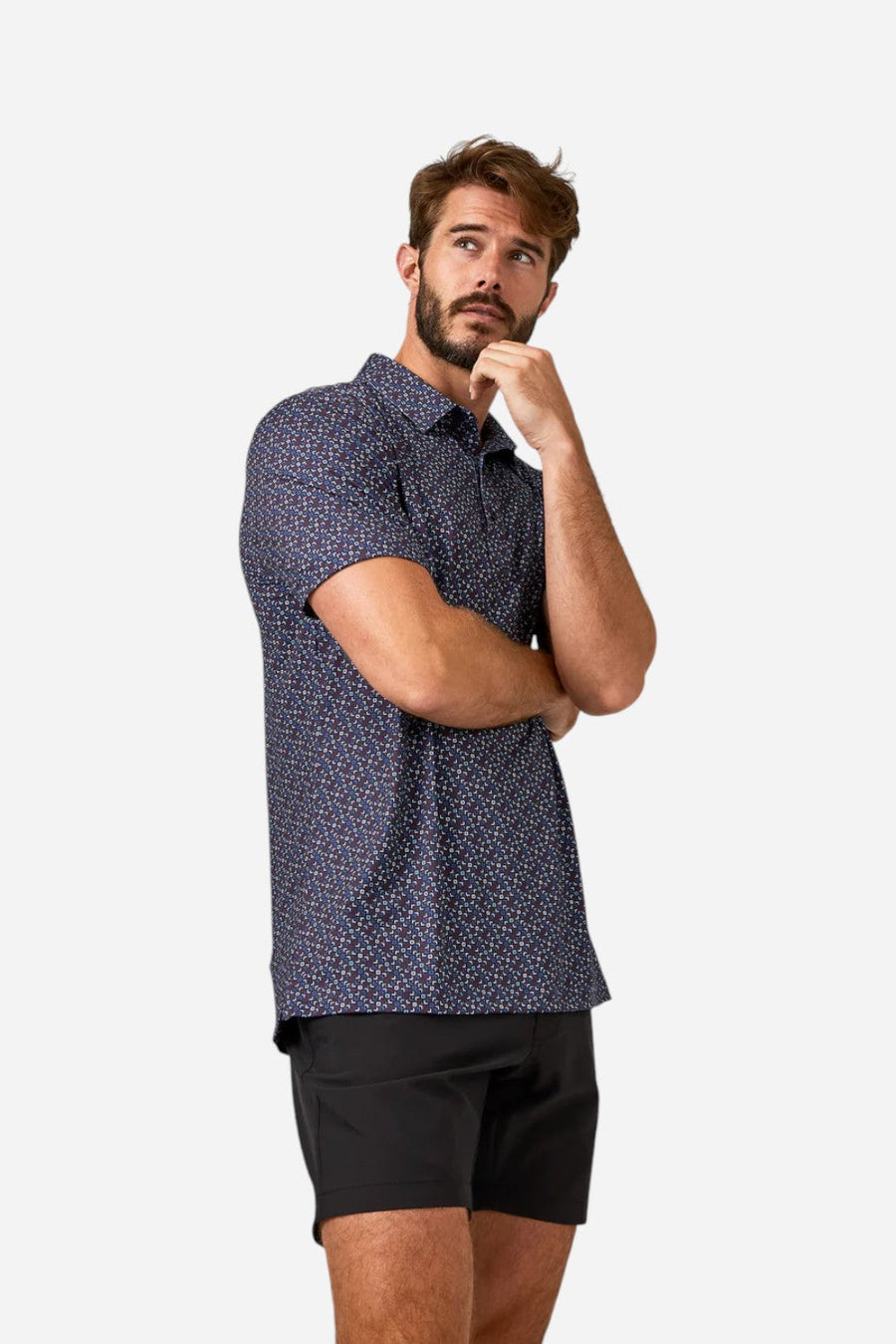 7 Diamonds Dynamic 7" Hybrid Short in Black – flat lay