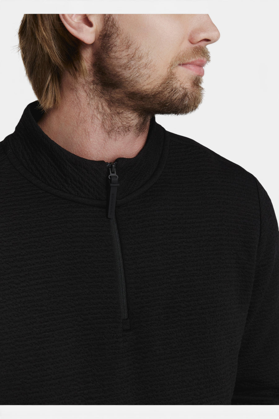 7 Diamonds Elevate Quarter Zip in Black – side view