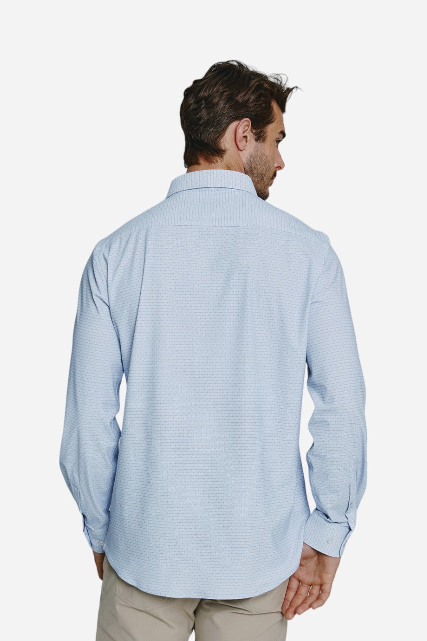 7 Diamonds Elias Long Sleeve Shirt in Blue – back view