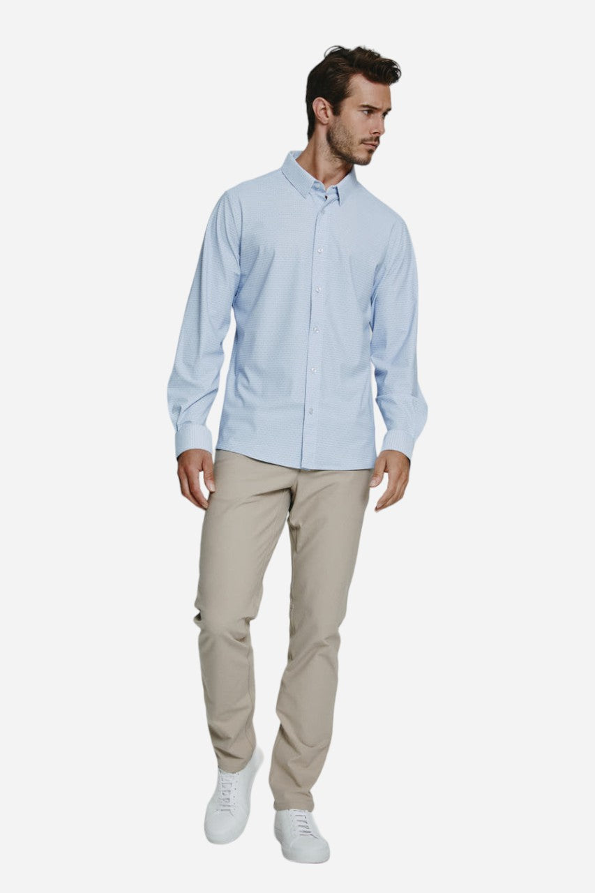7 Diamonds Elias Long Sleeve Shirt in Blue – detail