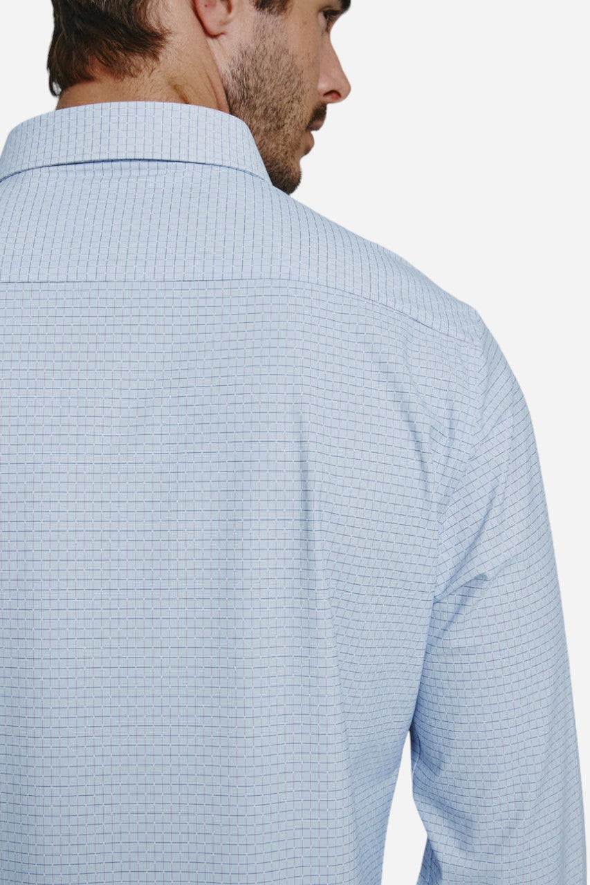 7 Diamonds Elias Long Sleeve Shirt in Blue – side view