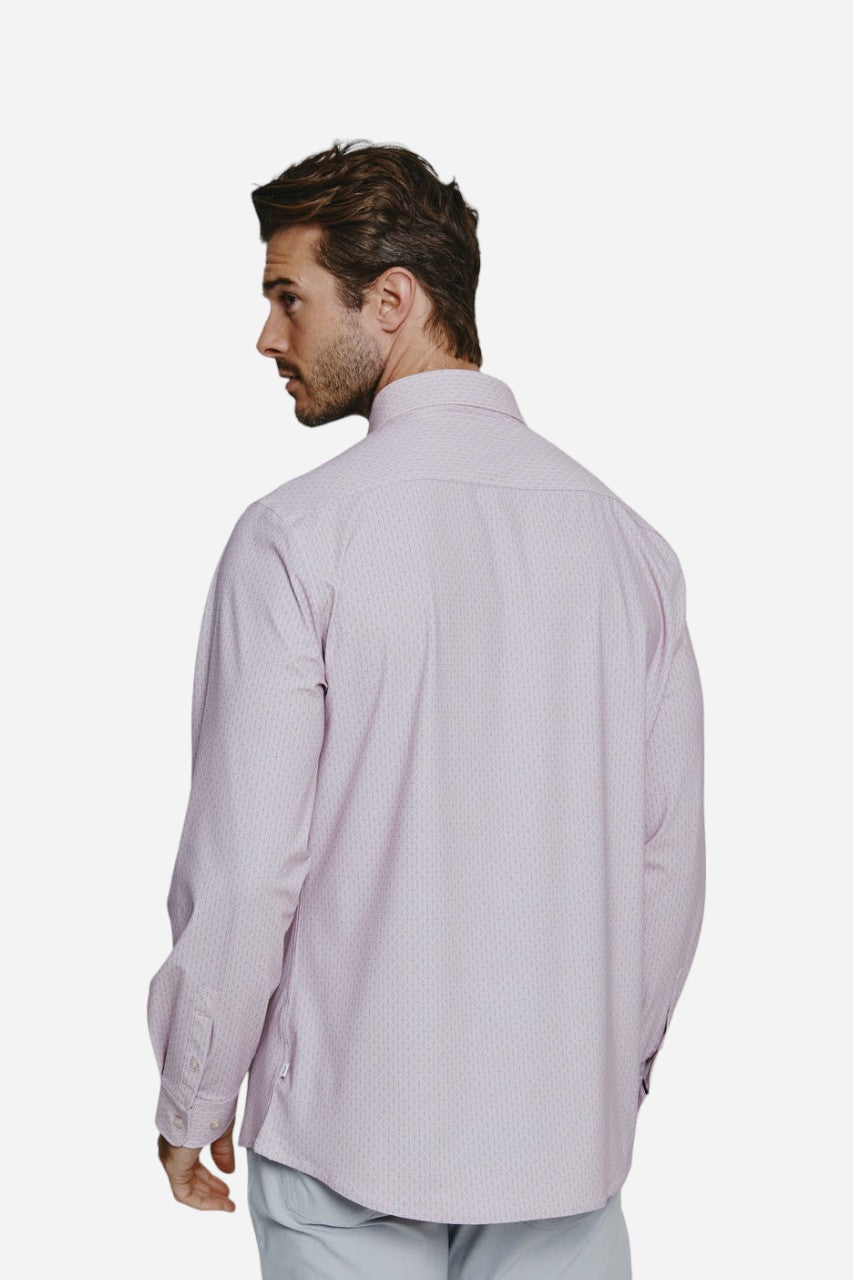 7 Diamonds Elias Long Sleeve Shirt in Rose – back view