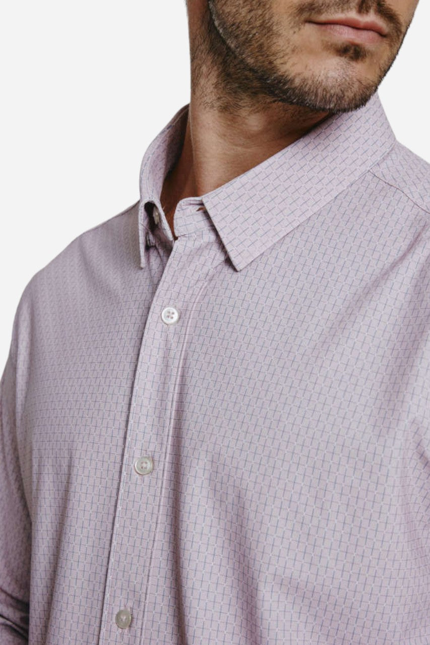 7 Diamonds Elias Long Sleeve Shirt in Rose – flat lay