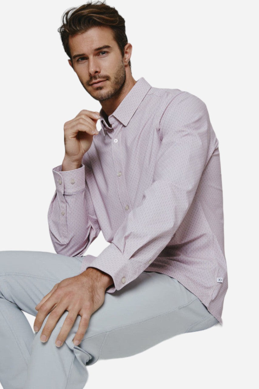 7 Diamonds Elias Long Sleeve Shirt in Rose – side view