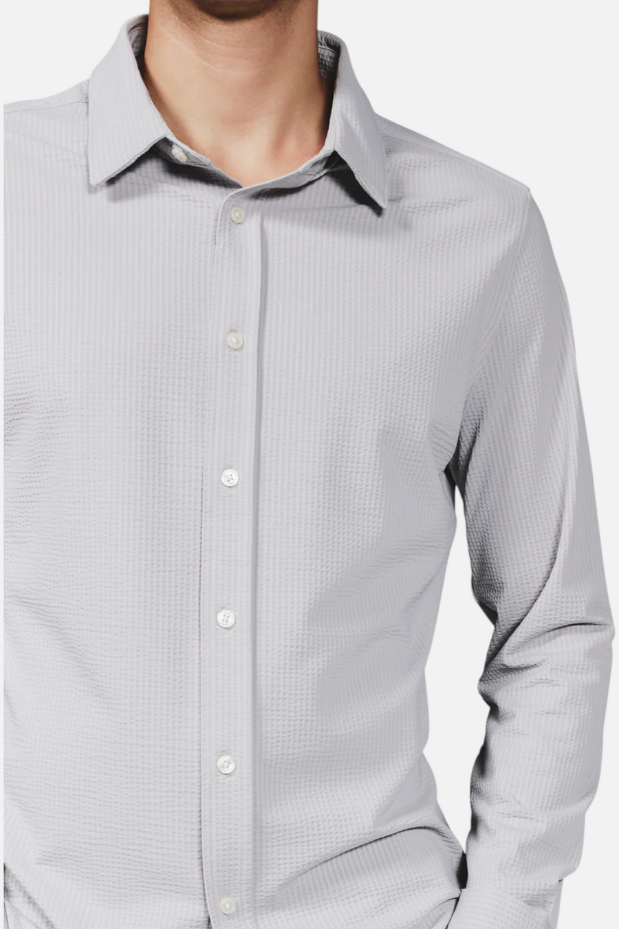 7 Diamonds Ferris Long Sleeve Shirt in Platinum – back view