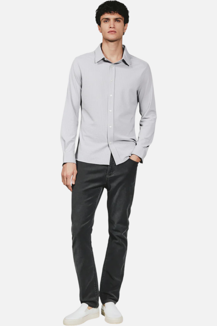 7 Diamonds Ferris Long Sleeve Shirt in Platinum – detail