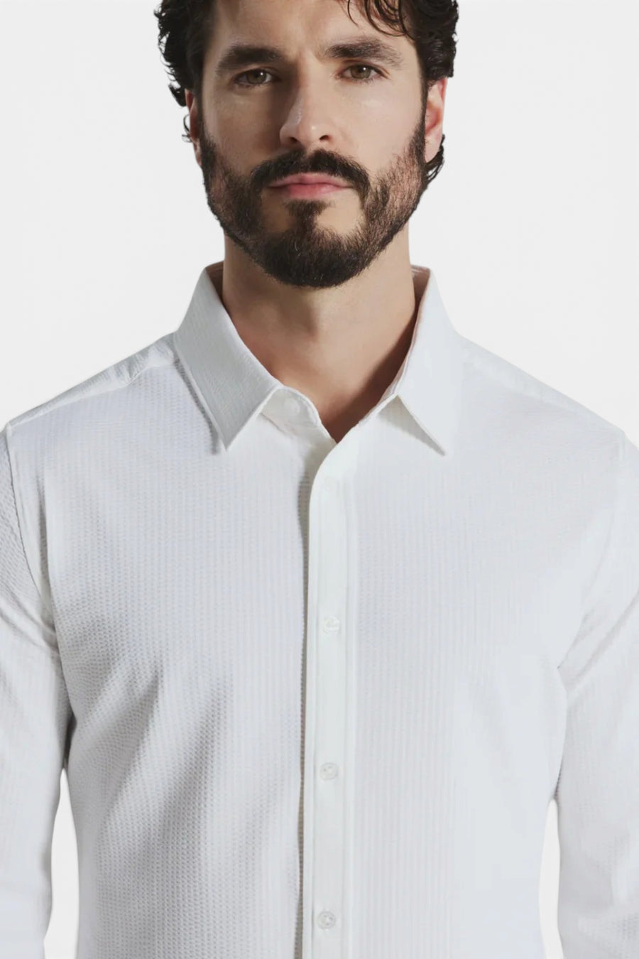 7 Diamonds Ferris Long Sleeve Shirt in White – back view