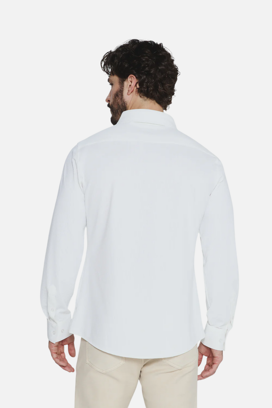 7 Diamonds Ferris Long Sleeve Shirt in White – side view