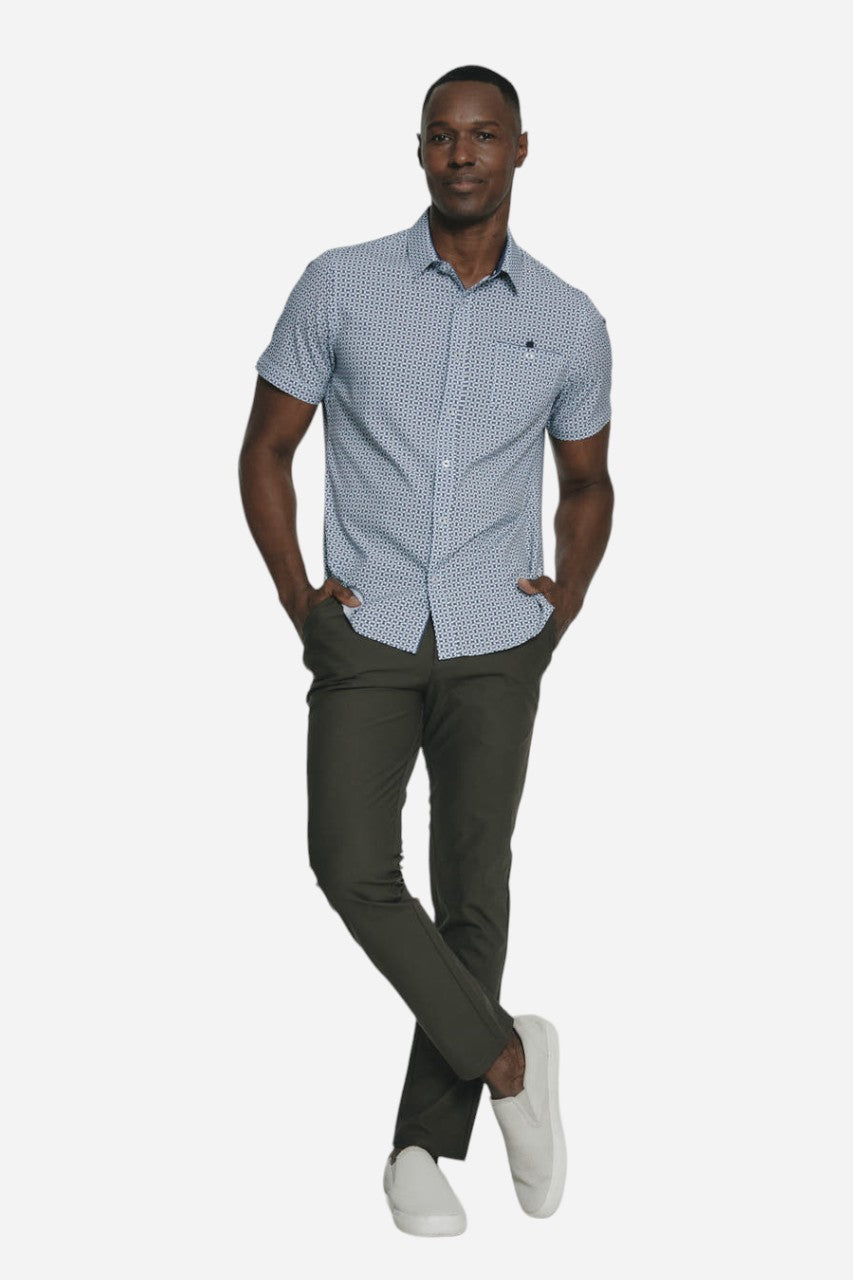 7 Diamonds Halden Short Sleeve Shirt in Coral – detail