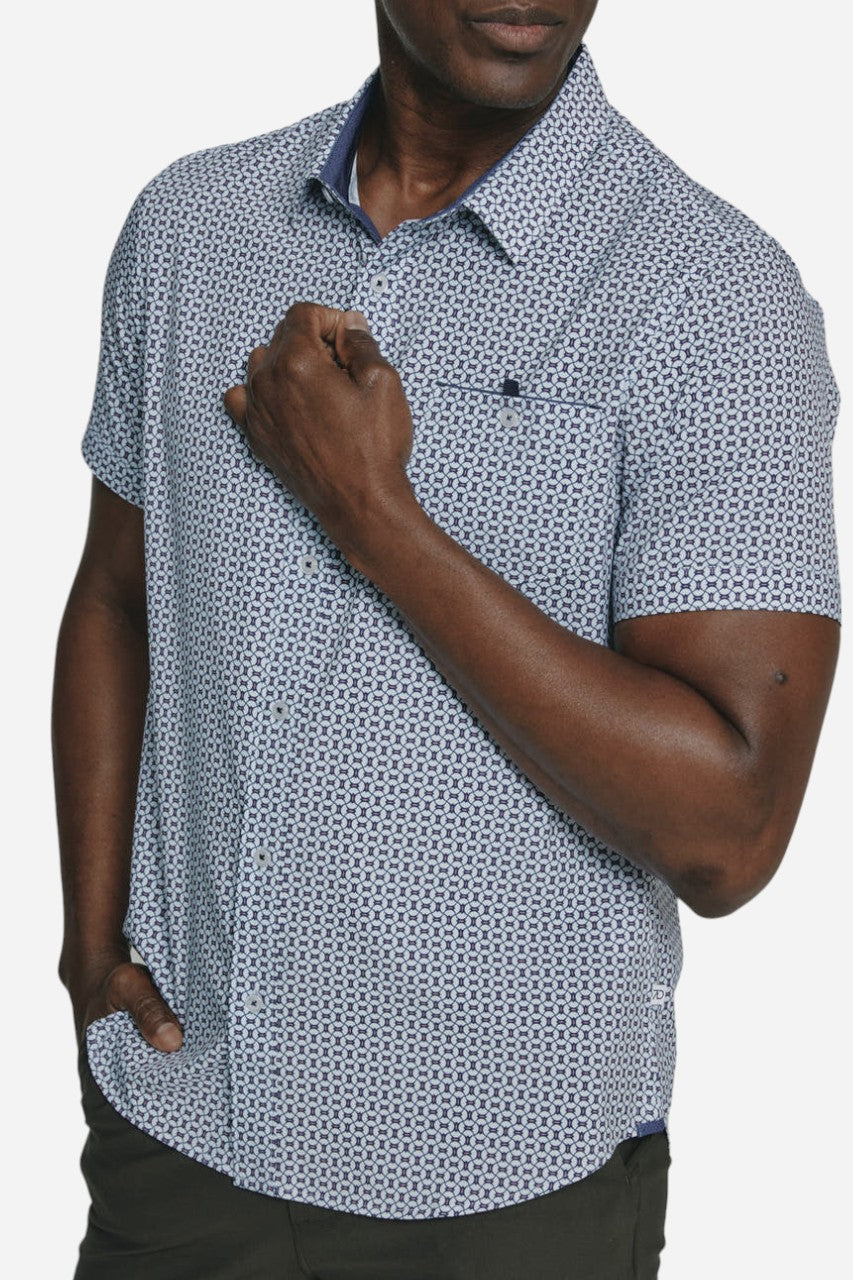 7 Diamonds Halden Short Sleeve Shirt in Coral – flat lay