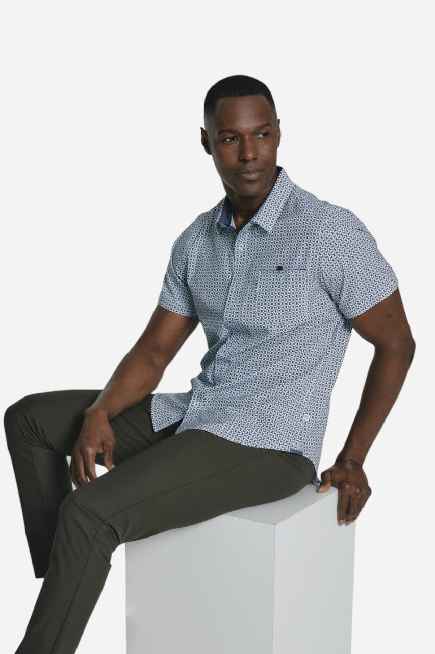 7 Diamonds Halden Short Sleeve Shirt in Coral – side view